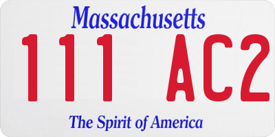 MA license plate 111AC2
