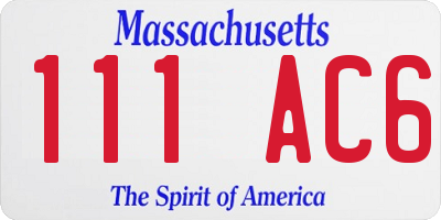 MA license plate 111AC6