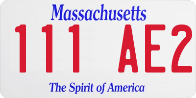 MA license plate 111AE2