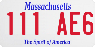 MA license plate 111AE6