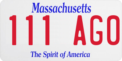 MA license plate 111AG0