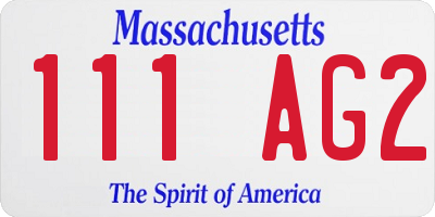 MA license plate 111AG2