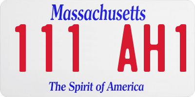 MA license plate 111AH1