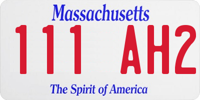 MA license plate 111AH2
