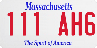 MA license plate 111AH6