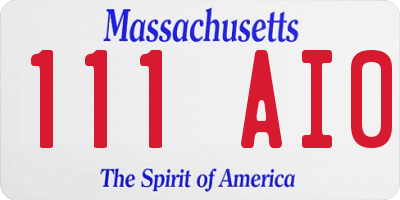 MA license plate 111AI0