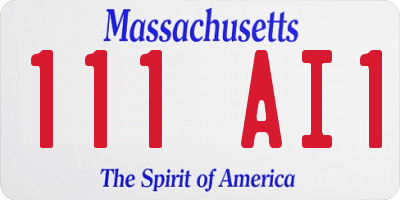 MA license plate 111AI1