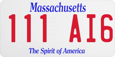 MA license plate 111AI6
