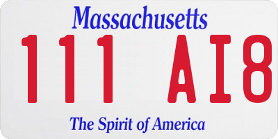 MA license plate 111AI8