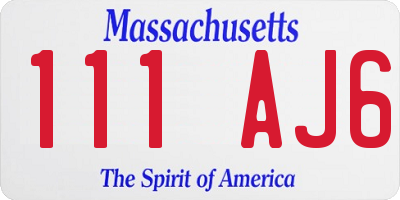 MA license plate 111AJ6