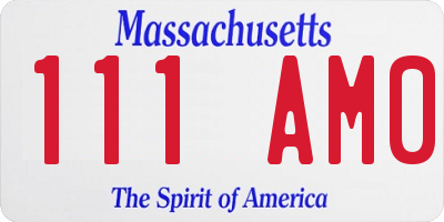 MA license plate 111AM0