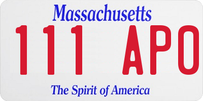 MA license plate 111AP0