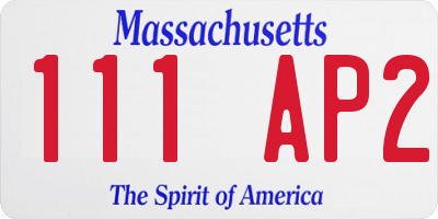 MA license plate 111AP2