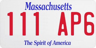 MA license plate 111AP6