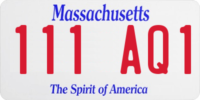 MA license plate 111AQ1
