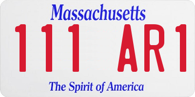 MA license plate 111AR1