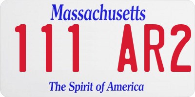 MA license plate 111AR2