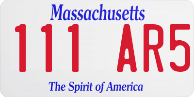 MA license plate 111AR5