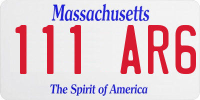 MA license plate 111AR6