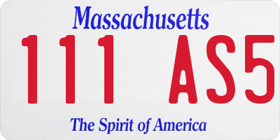 MA license plate 111AS5
