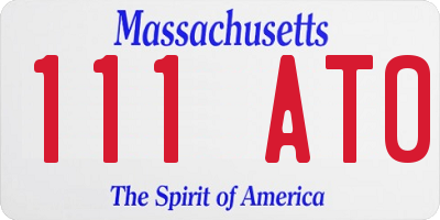 MA license plate 111AT0
