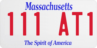 MA license plate 111AT1