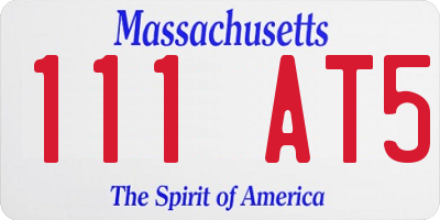 MA license plate 111AT5