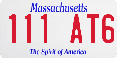 MA license plate 111AT6