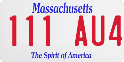 MA license plate 111AU4