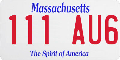 MA license plate 111AU6