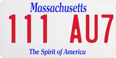 MA license plate 111AU7