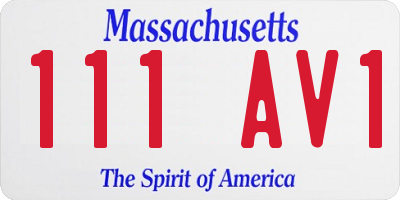MA license plate 111AV1