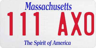 MA license plate 111AX0