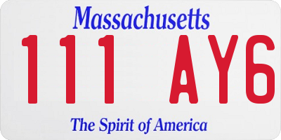 MA license plate 111AY6