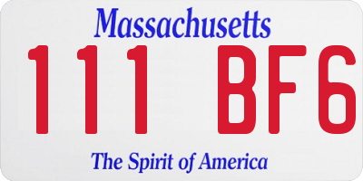 MA license plate 111BF6