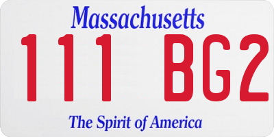 MA license plate 111BG2