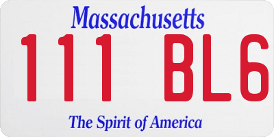 MA license plate 111BL6