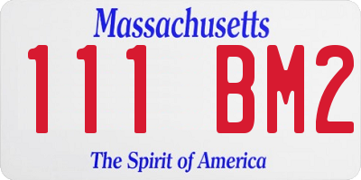 MA license plate 111BM2