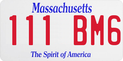 MA license plate 111BM6