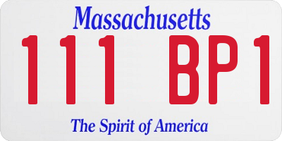 MA license plate 111BP1