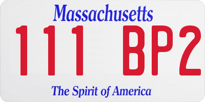 MA license plate 111BP2