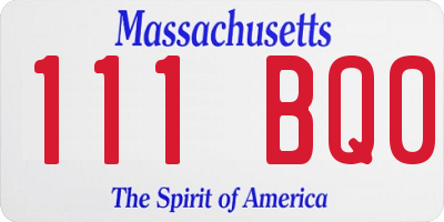 MA license plate 111BQ0