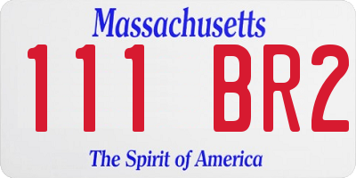 MA license plate 111BR2