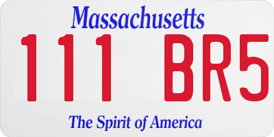 MA license plate 111BR5