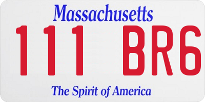 MA license plate 111BR6