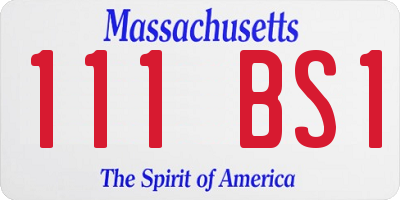 MA license plate 111BS1