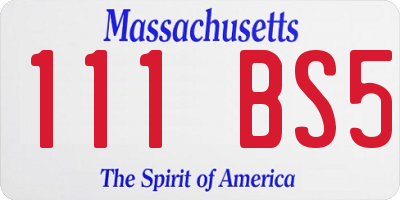 MA license plate 111BS5