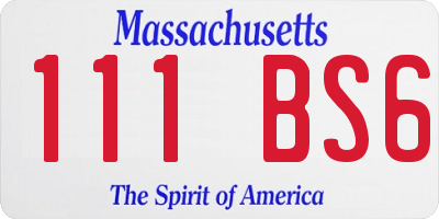 MA license plate 111BS6