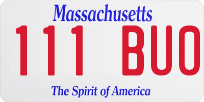 MA license plate 111BU0