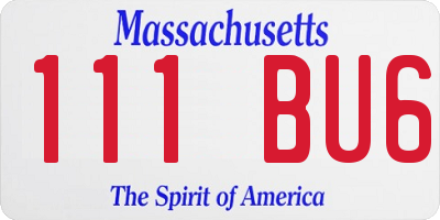 MA license plate 111BU6